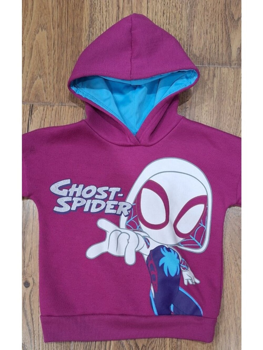 Marvel Ghost-Spider Hoodie Fleece-Lined Vibrant Pink Size 4T Warm & Stylish